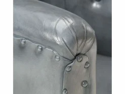vidaxl Sillón de cuero auténtico Gris