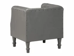 Clicnbuy Sillón de cuero auténtico Gris Hot