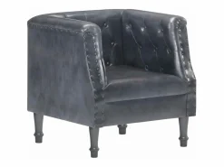 Clicnbuy Sillón de cuero auténtico Gris Hot