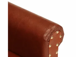 Clicnbuy Sillón de cuero auténtico marrón Marru00f3n Sale
