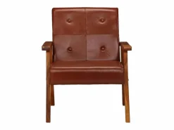 vidaxl Sillón de cuero auténtico marrón Marru00f3n