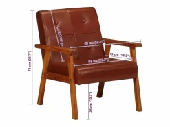 vidaxl Sillón de cuero auténtico marrón Marru00f3n