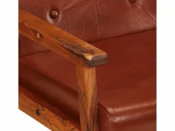 vidaxl Sillón de cuero auténtico marrón Marru00f3n