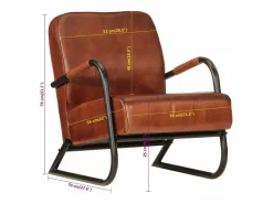 Sillón de cuero auténtico marrón^vidaxl Hot