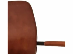 Clicnbuy Sillón de cuero auténtico marrón Marru00f3n New