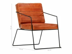 Clicnbuy Sillón De Piel|Sillón de cuero auténtico marrón canela