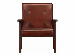 Sillón de cuero auténtico marrón oscuro^Clicnbuy Hot