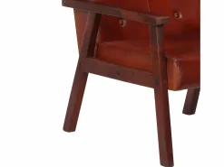 Sillón de cuero auténtico marrón oscuro^Clicnbuy Hot