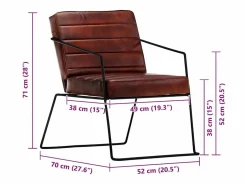 Sillón de cuero auténtico marrón oscuro^vidaxl Online