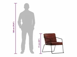 Sillón de cuero auténtico marrón oscuro^vidaxl Online
