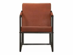 Sillón de cuero auténtico marrón^Clicnbuy Online