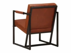 Sillón de cuero auténtico marrón^Clicnbuy Online