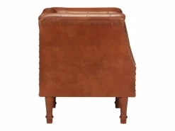 Clicnbuy Sillón de cuero auténtico marrón Marru00f3n Clearance
