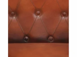 Clicnbuy Sillón de cuero auténtico marrón Marru00f3n Clearance
