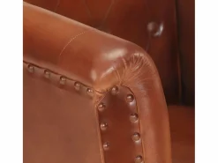 Clicnbuy Sillón de cuero auténtico marrón Marru00f3n Clearance