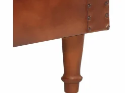 Clicnbuy Sillón de cuero auténtico marrón Marru00f3n Clearance