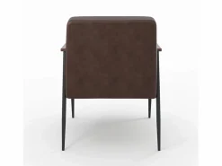 Rendez-Vous Déco Sillón de cuero de búfalo marrón y metal negro - Hugues Marru00f3n Clearance
