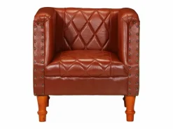 Sillón de cuero de cabra auténtico marrón^vidaxl Discount