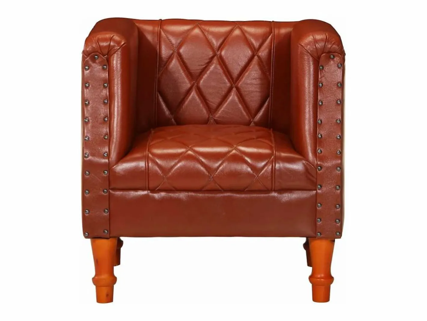 Sillón de cuero de cabra auténtico marrón^vidaxl Discount