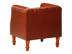 Sillón de cuero de cabra auténtico marrón^vidaxl Discount