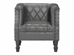 vidaxl Sillón de cuero de cabra auténtico Gris