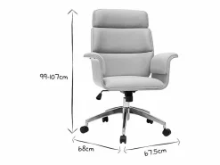 Miliboo Silla De Oficina|Sillón de escritorio en tejido y madera clara ELON