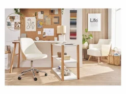 Miliboo Sillón de escritorio moderno QUINO Blanco New