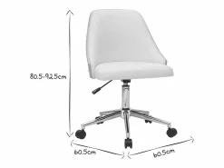 Miliboo Sillón de escritorio moderno QUINO Blanco New