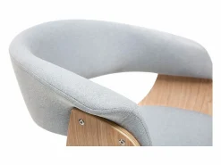 Sillón de escritorio moderno tejido y madera clara OKTAV^Miliboo Sale
