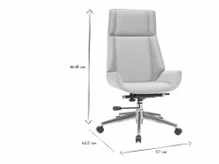 Miliboo Sillón de escritorio moderno tejido y madera clara CURVED Gris Sale