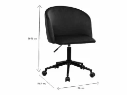 Miliboo Silla De Oficina|Sillón de escritorio terciopelo petróleo VANITY