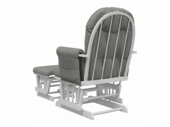 vidaxl Sillón Balancín|Sillón de lactancia con taburete tela claro