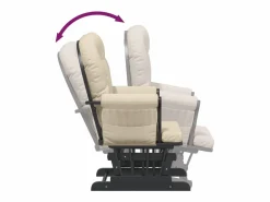 vidaxl Sillón de lactancia con taburete tela blanco Crema Discount
