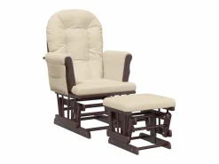 Sillón de lactancia con taburete tela blanco^vidaxl Clearance