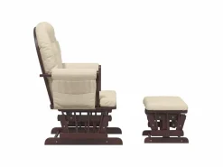 Sillón de lactancia con taburete tela blanco^vidaxl Clearance