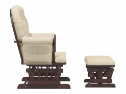 Sillón de lactancia con taburete tela blanco^vidaxl Clearance
