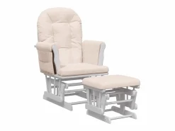 Sillón de lactancia con taburete tela gris claro^vidaxl Best