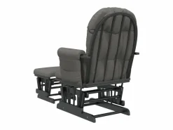 vidaxl Sillón Balancín|Sillón de lactancia con taburete tela oscuro