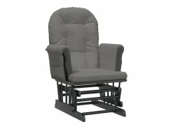 vidaxl Sillón Balancín|Sillón de lactancia con taburete tela oscuro