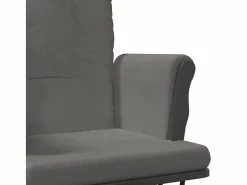 vidaxl Sillón Balancín|Sillón de lactancia con taburete tela oscuro