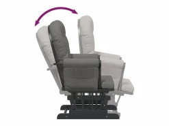 vidaxl Sillón Balancín|Sillón de lactancia con taburete tela oscuro
