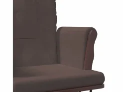 vidaxl Sillón Balancín|Sillón de lactancia con taburete tela marrón
