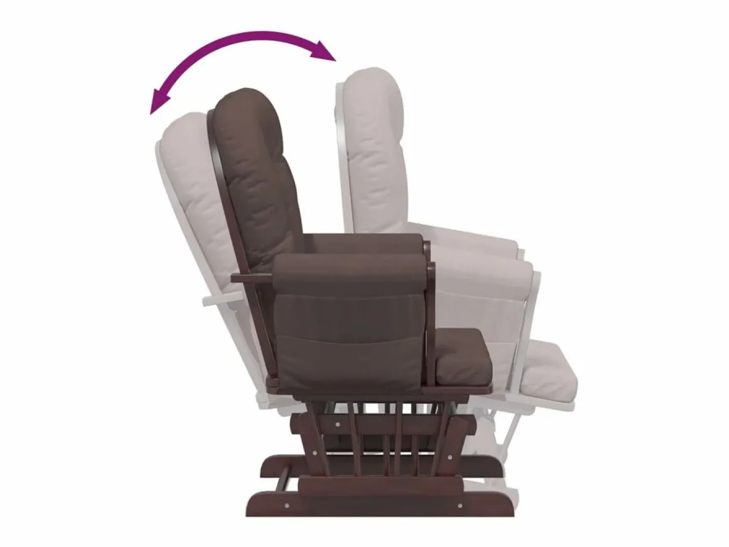 vidaxl Sillón Balancín|Sillón de lactancia con taburete tela marrón