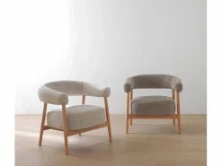 Sillón de madera de roble tapizado en^ Discount