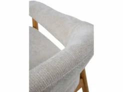 Sillón de madera de roble tapizado en Blanco Clearance