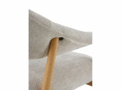 Sillón de madera de roble tapizado en Blanco Clearance