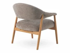 Sillón de madera de roble tapizado en Topo Outlet