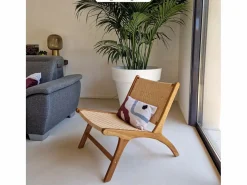 Rendez-Vous Déco Sillón de madera de teca y ratán natural - Kilka Marru00f3n