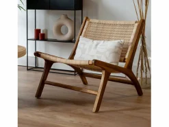 Rendez-Vous Déco Sillón De Mimbre|Sillón de madera de teca y ratán natural - Kilka