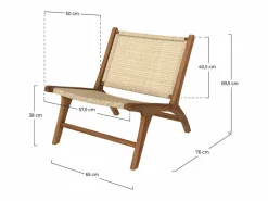 Rendez-Vous Déco Sillón De Mimbre|Sillón de madera de teca y ratán natural - Kilka